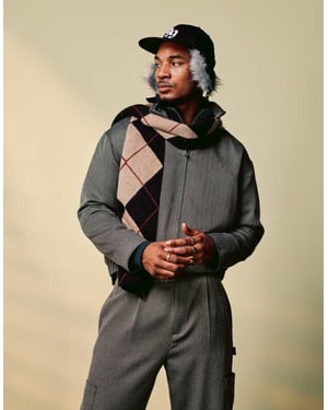 ASOS DESIGN smart co-ord harington jacket in grey herringbone