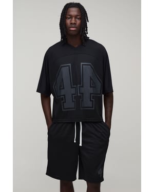 Oversized Boxy Mesh Batwing 44 Hockey Top and Short Set