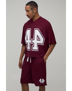Oversized Boxy Mesh Batwing 44 Hockey Top and Short Set