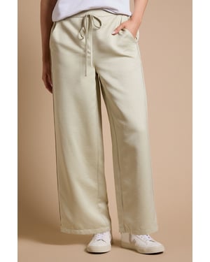 Petite Satin Relaxed Drawstring Contrast Trouser