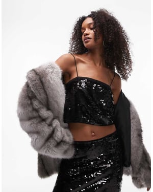 Topshop co-ord diskpaljetter bandeau i svart