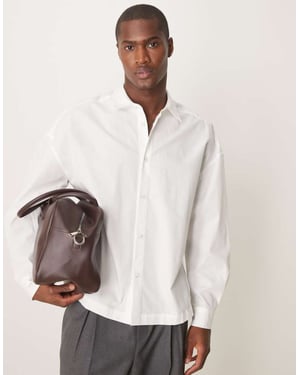 ASOS DESIGN oversized drop shoulder shirt in white