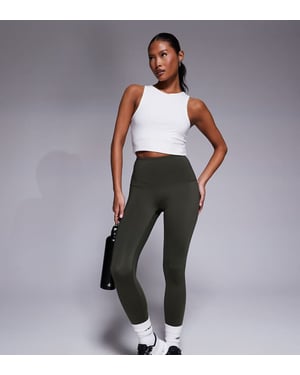 4505 Petite Icon active bum sculpt high waist gym legging with inner pocket in dark green