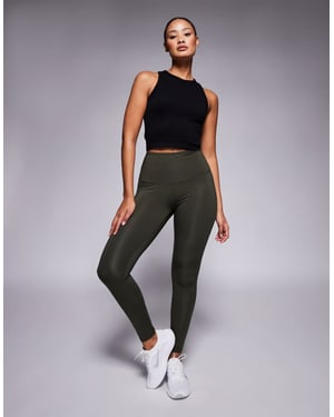 4505 Hourglass Icon bum sculpt gym legging with inner pocket in dark green - KHAKI