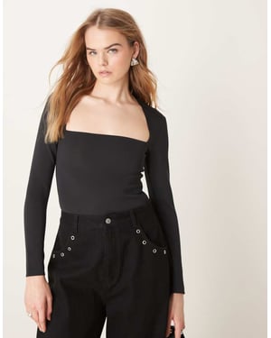 Abercrombie & Fitch fyrkantig hals body i svart