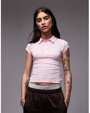 ASOS DESIGN polo torr hantering t-shirt med kort ärm i babyrosa