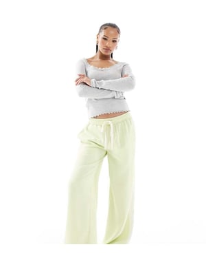ASOS DESIGN Petite byxor med kontrastpanel i lime