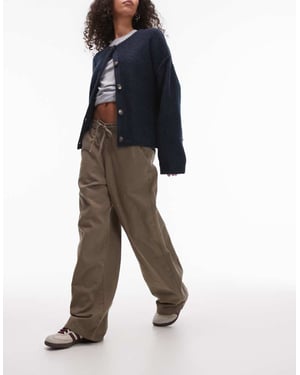 Topshop byxor med knytmidja i khaki