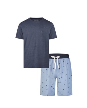 Phil & Co Heren shortama korte pyjama set geprint