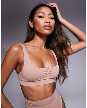 ASOS DESIGN Premium formande fyrkantig neck-bras i beige