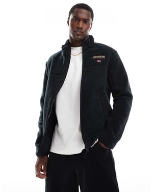 Napapijri Tynik logo full zip fleece jacket in black