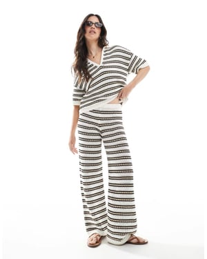 ASOS DESIGN knitted trouser co ord in mono stripe