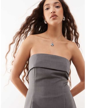 COLLUSION tailored long line bandeau co-ord in grey