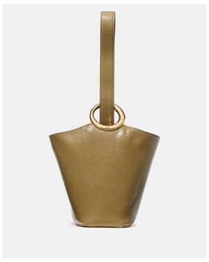 Halo Glazed Leather Mini Bucket Bag