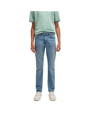 Men's Boss Delaware Slim Fit Jeans, Modern Silhouette in Bright Blue 430
