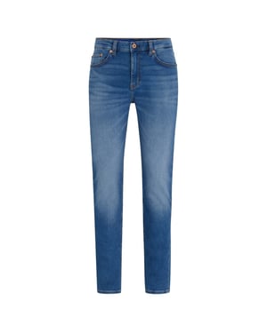 Men's Hugo Five Pocket Design Slim Fit Jeans in Medium Blue
