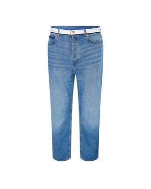 Men's Hugo Nate Tape 10259233 01 Wide Leg Jeans in Medium Blue