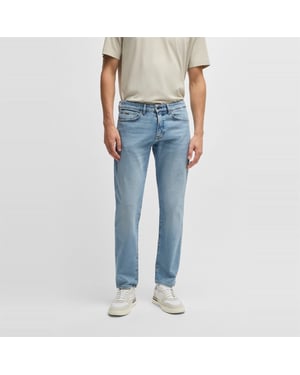 Men's Boss Five Pocket Design Regular Fit Jeans in Bright Blue
