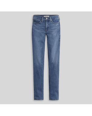 Women's Levis High Rise Shaping Straight Leg Jeans in Lapis Gem