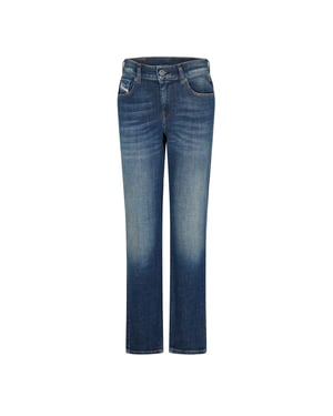 Women's Diesel Five Pocket Straight Leg Jeans in Blue Denim