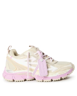 Women's Off White Be Right Back Retro Inspired Comfort Sneakers in Beige/Lilac