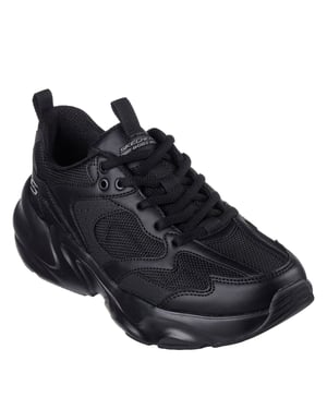 Women's Skechers Bobsbamina2 Casual Low Top Trainers in Black/Black