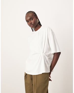 ARRANGE jersey knot detail oversized t-shirt in white