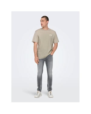 Men's Only Five Pocket Design Slim Fit Jeans in MGrey Denim