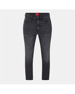 Men's Hugo High Rise Slim Fit Five Pocket Jeans in Black