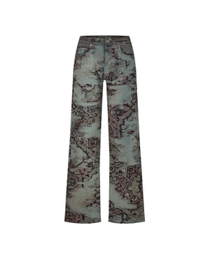 Men's Off White Off Tapest Jeans in Multicolor