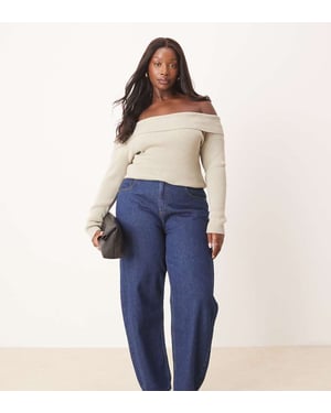 ASOS DESIGN Curve tunnbensjeans i indigo