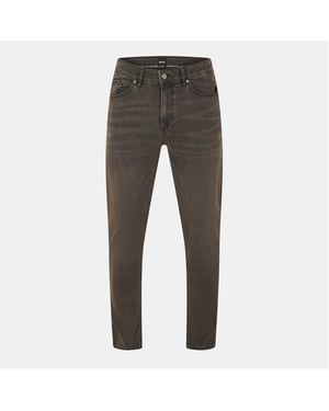 Men's Boss Taber Slim Fit Five Pocket Jeans in Dark Grey