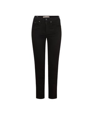 Women's Levis High Rise Straight Leg Jeans in Night Is Black