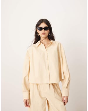 ARRANGE structured boxy shirt in buttermilk