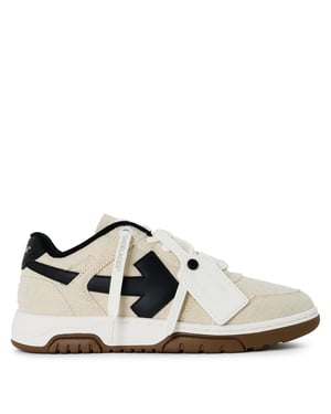 Women's Off White Slimoutofoffice Low Top Trainers in Ivory/Black