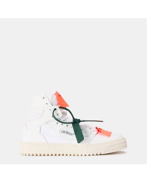 Women's Off White Off 3.0 Hi Top Lace-Up Sneakers in White/Orange