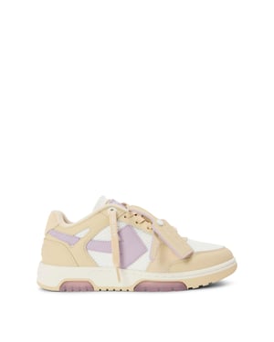Women's Off White Slimoutofoffice Low Top Trainers in Beige/Lavander