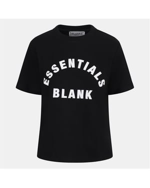 Women's Blank Essentials Oversize Fit Crew Neck Ribbed Collar Boyfriend T-Shirt in Black