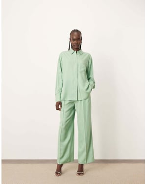 ARRANGE wide leg trouser with contrast stitch co-ord in pistachio