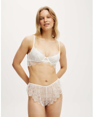 Cotton On Eyelash lace underwire bra in white