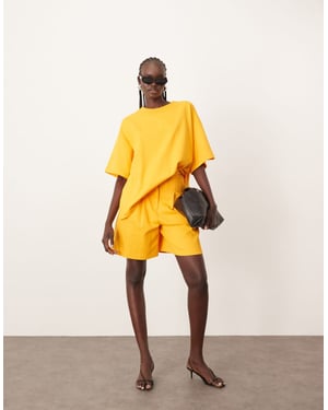 ARRANGE premium textured jersey city shorts co-ord in mango