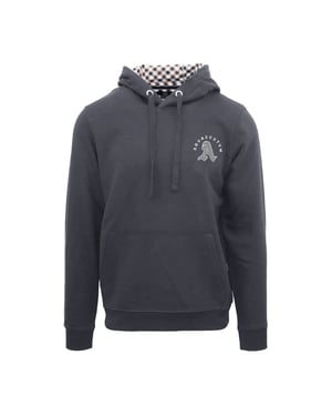 Men's Aquascutum Hooded Neck Long Sleeve Sweatshirt with Kangaroo Pocket in Antracite