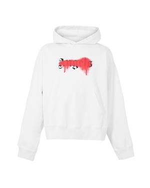 Men's Palm Angels Hoody in White Red