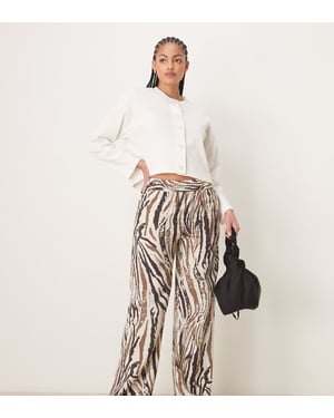 JDY Tall wide leg trousers in abstract zebra print