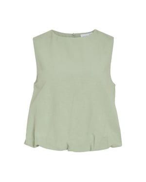 Vila viprisilla o-neck s/l balloon top/v 14113568 smoke green