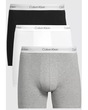 Calvin Klein Mens 3 Pack Boxer Briefs - Mid Rise - Multicoloured