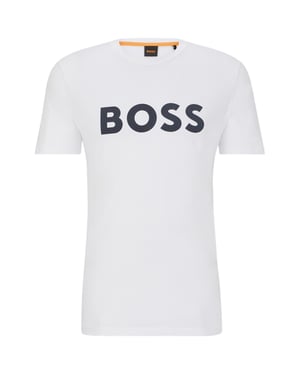 Men's Boss Thinking 1 T-Shirt, Signature Logo in White