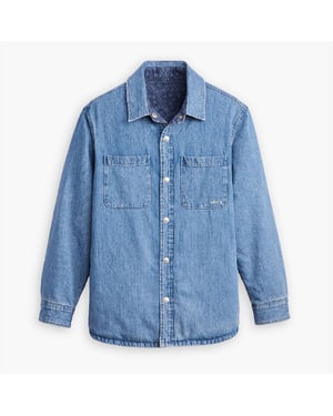 Men's Levis Bryant Snap Button Solid Patterned Overshirt in Greenpoint