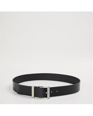 Accessories Boss Leather Belt with Metal Buckle in Black