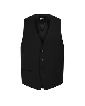 Men's Boss Fit Waistcoat in Black 001
